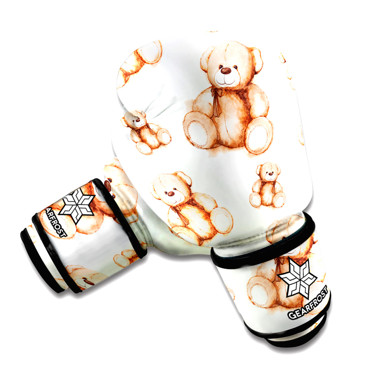 Cute Teddy Bear Pattern Print Boxing Gloves