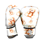 Cute Teddy Bear Pattern Print Boxing Gloves