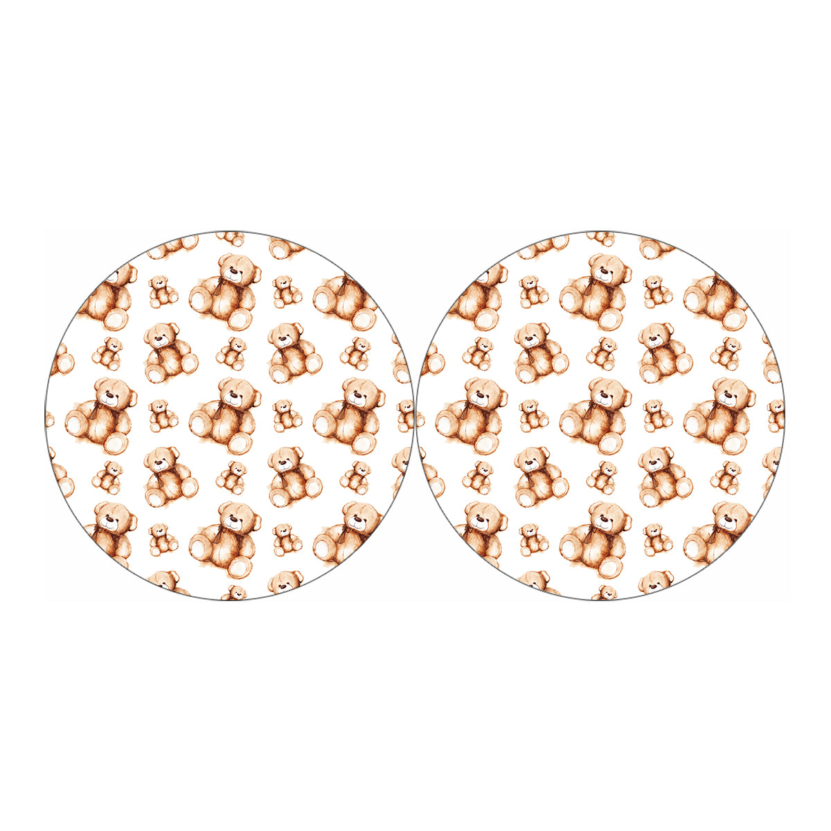 Cute Teddy Bear Pattern Print Car Coasters
