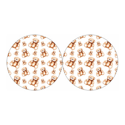 Cute Teddy Bear Pattern Print Car Coasters