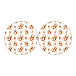 Cute Teddy Bear Pattern Print Car Coasters