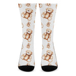 Cute Teddy Bear Pattern Print Crew Socks