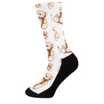 Cute Teddy Bear Pattern Print Crew Socks