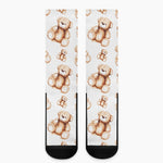 Cute Teddy Bear Pattern Print Crew Socks