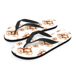 Cute Teddy Bear Pattern Print Flip Flops