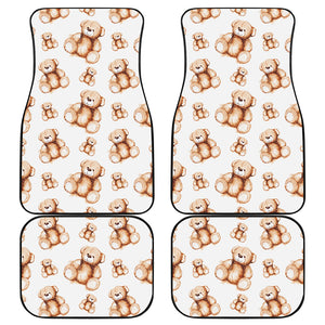 Cute Teddy Bear Pattern Print Front and Back Car Floor Mats