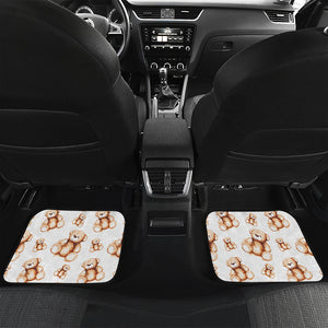 Cute Teddy Bear Pattern Print Front and Back Car Floor Mats