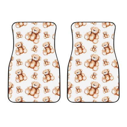 Cute Teddy Bear Pattern Print Front Car Floor Mats