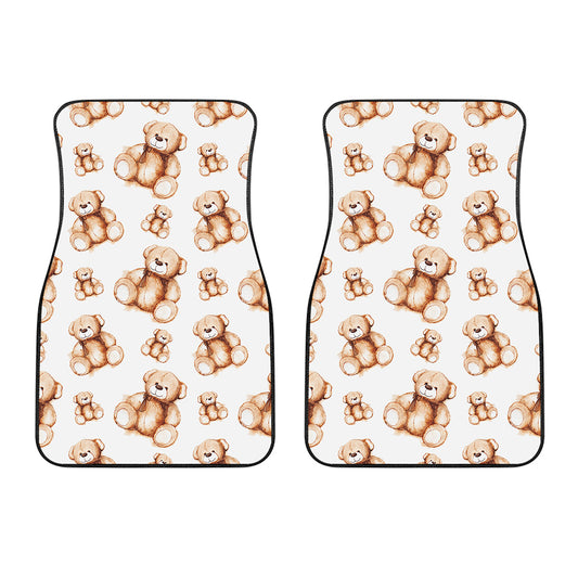 Cute Teddy Bear Pattern Print Front Car Floor Mats