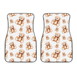 Cute Teddy Bear Pattern Print Front Car Floor Mats