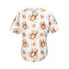 Cute Teddy Bear Pattern Print Men's Baseball Jersey