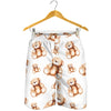 Cute Teddy Bear Pattern Print Men's Shorts