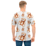 Cute Teddy Bear Pattern Print Men's T-Shirt