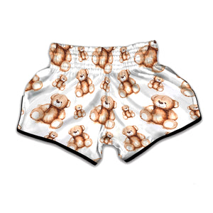 Cute Teddy Bear Pattern Print Muay Thai Boxing Shorts