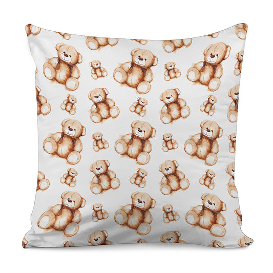Cute Teddy Bear Pattern Print Pillow Cover