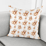 Cute Teddy Bear Pattern Print Pillow Cover