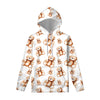 Cute Teddy Bear Pattern Print Pullover Hoodie