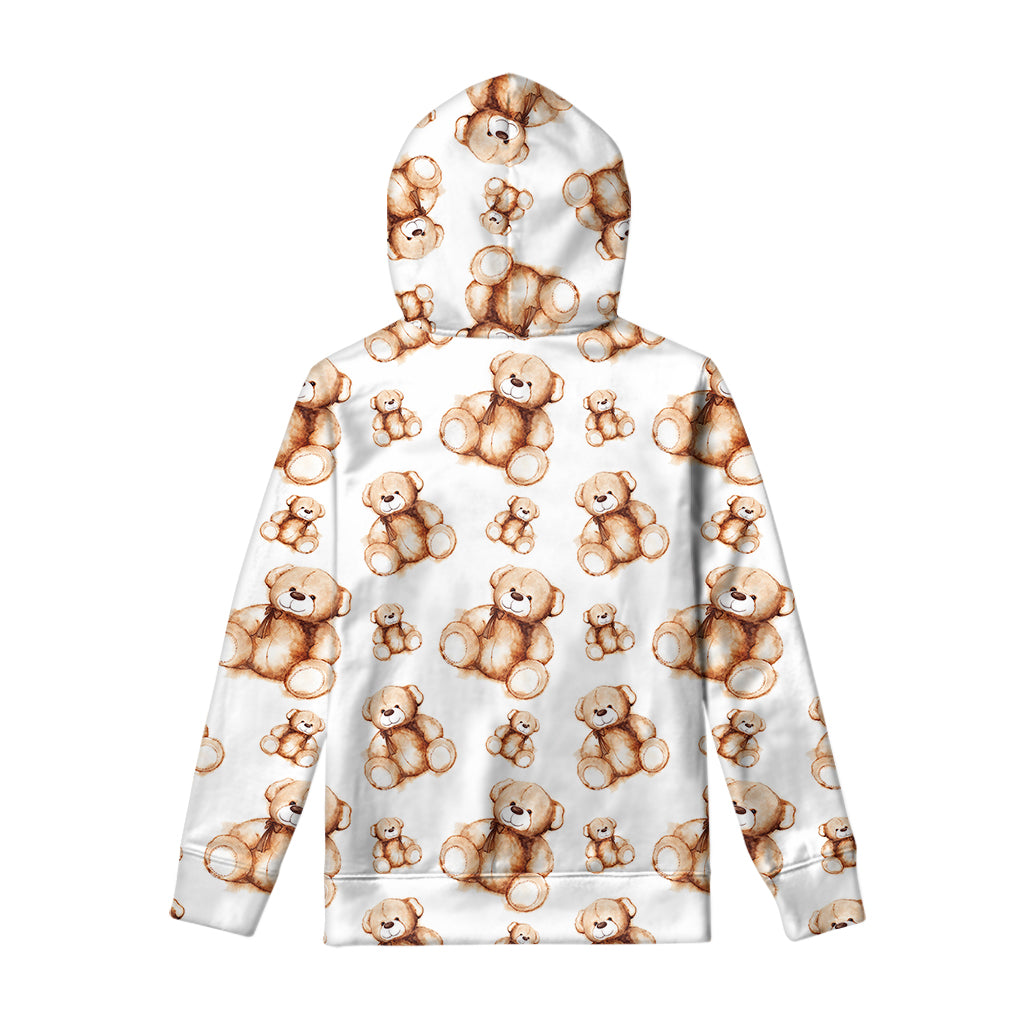 Cute Teddy Bear Pattern Print Pullover Hoodie