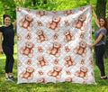 Cute Teddy Bear Pattern Print Quilt