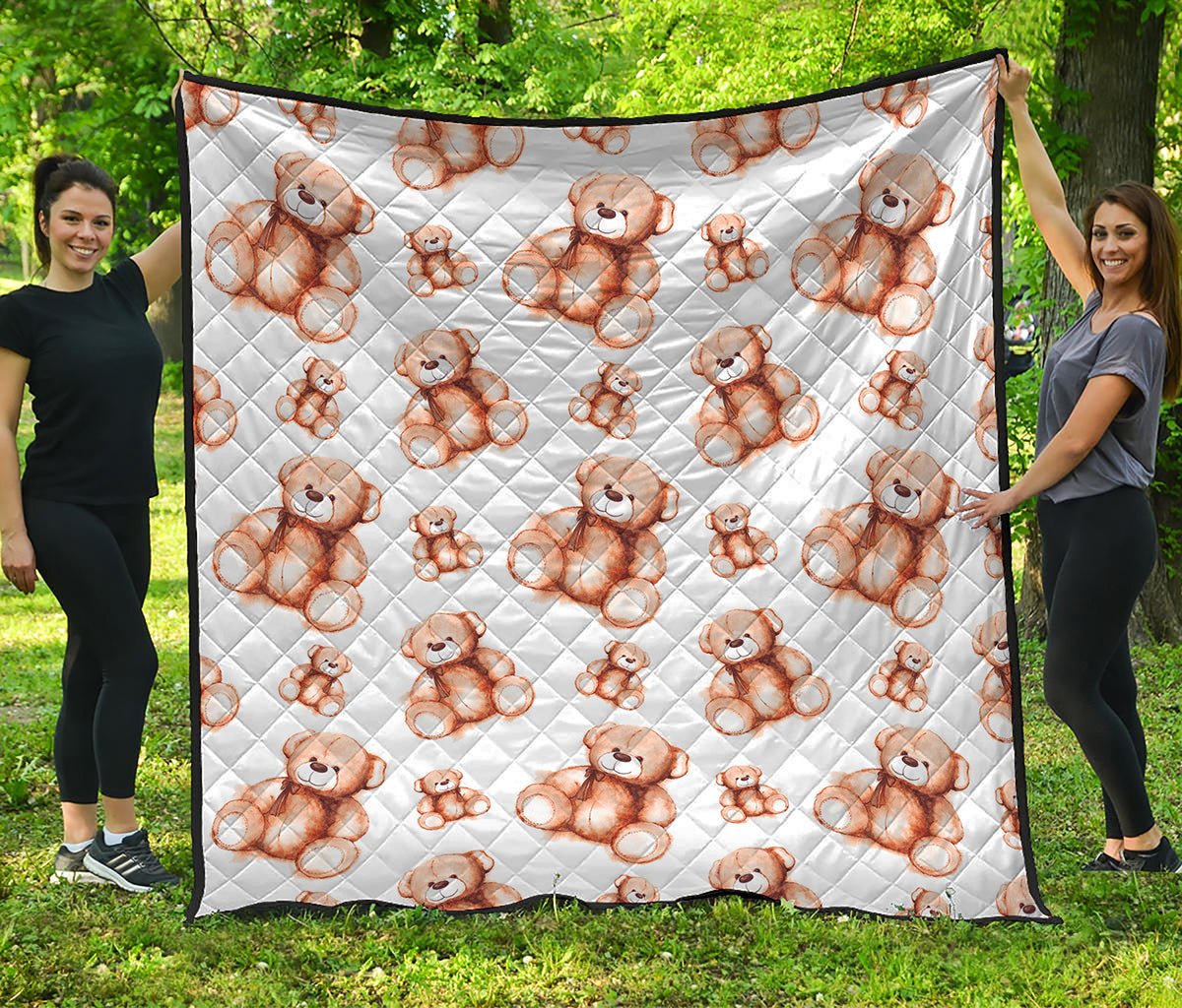 Cute Teddy Bear Pattern Print Quilt