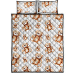 Cute Teddy Bear Pattern Print Quilt Bed Set