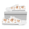 Cute Teddy Bear Pattern Print White Low Top Shoes