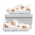Cute Teddy Bear Pattern Print White Running Shoes