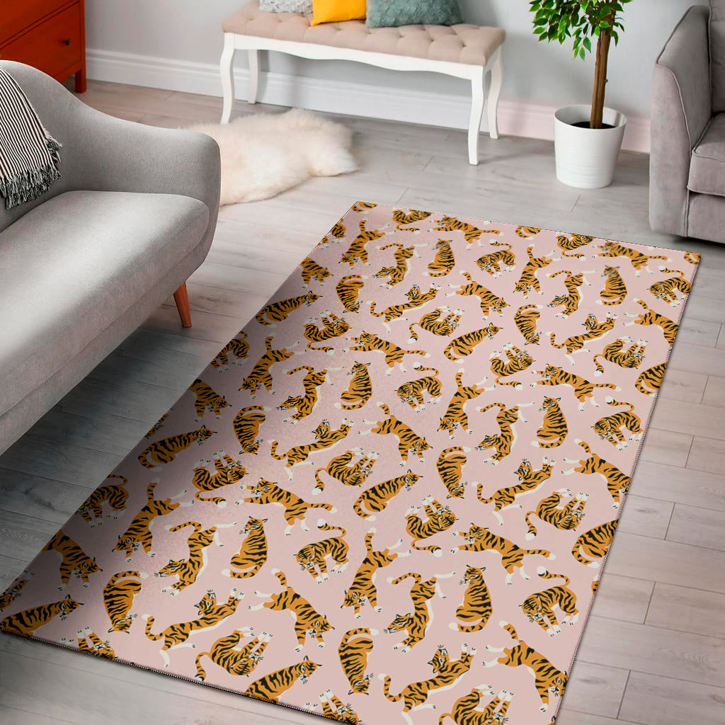 Cute Tiger Pattern Print Area Rug