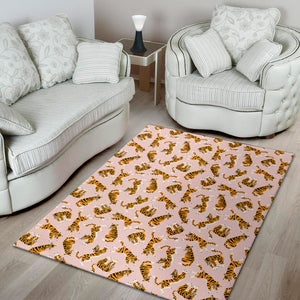 Cute Tiger Pattern Print Area Rug