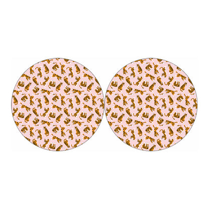 Cute Tiger Pattern Print Car Coasters