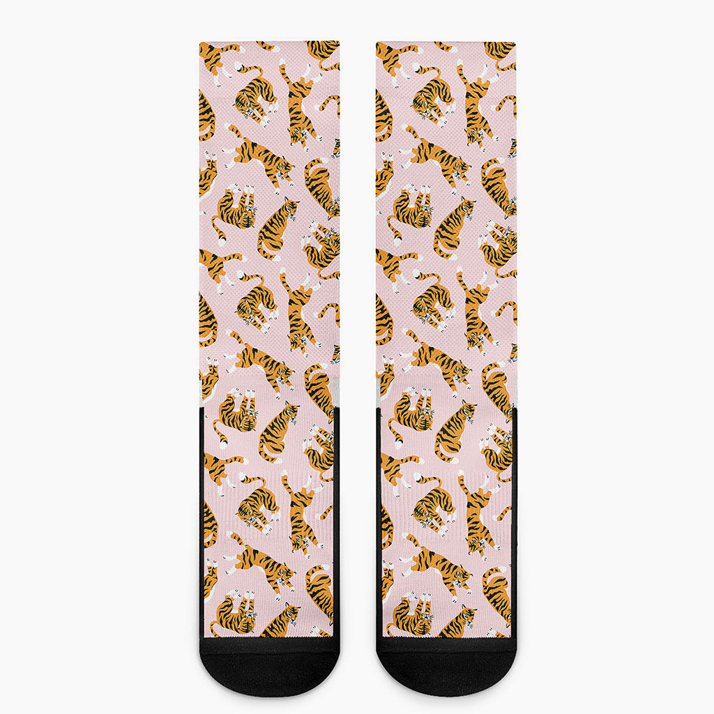 Cute Tiger Pattern Print Crew Socks