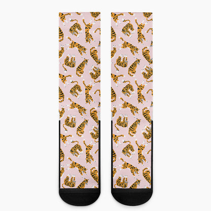 Cute Tiger Pattern Print Crew Socks