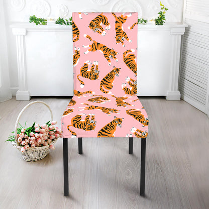 Cute Tiger Pattern Print Dining Chair Slipcover