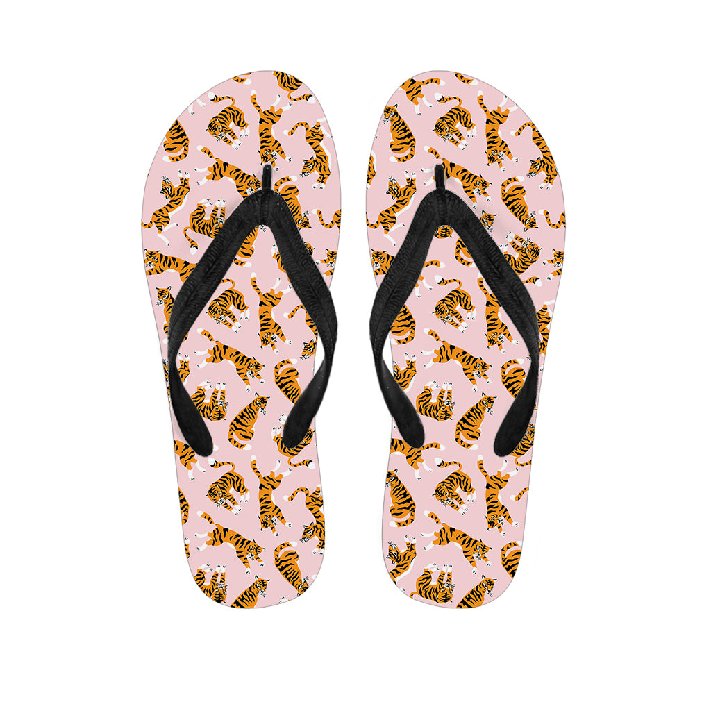 Cute Tiger Pattern Print Flip Flops