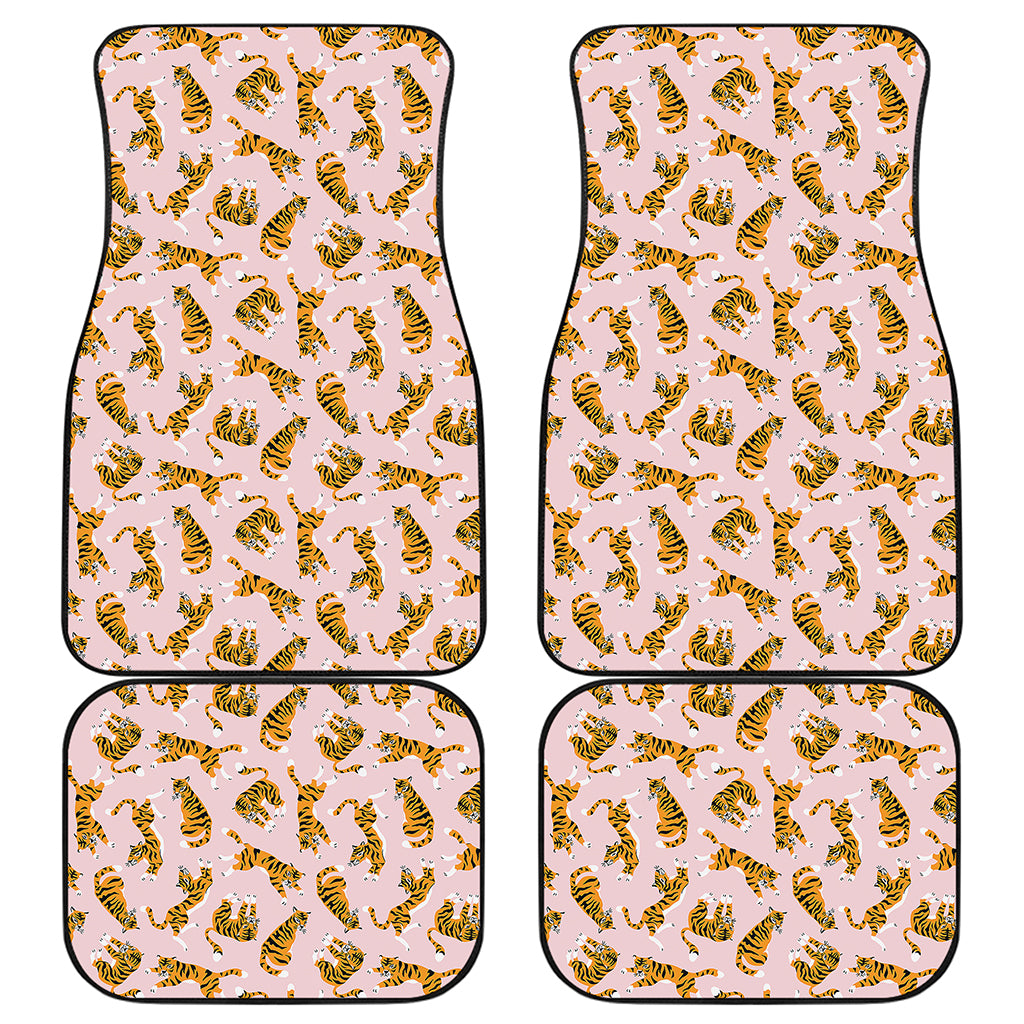 Cute Tiger Pattern Print Front and Back Car Floor Mats