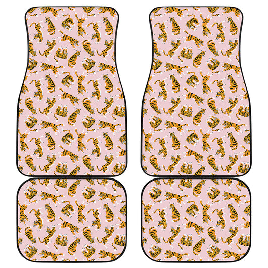 Cute Tiger Pattern Print Front and Back Car Floor Mats