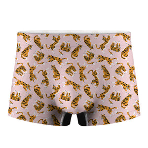 Cute Tiger Pattern Print Men's Boxer Briefs