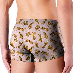 Cute Tiger Pattern Print Men's Boxer Briefs