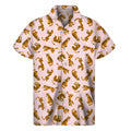 Cute Tiger Pattern Print Men's Short Sleeve Shirt