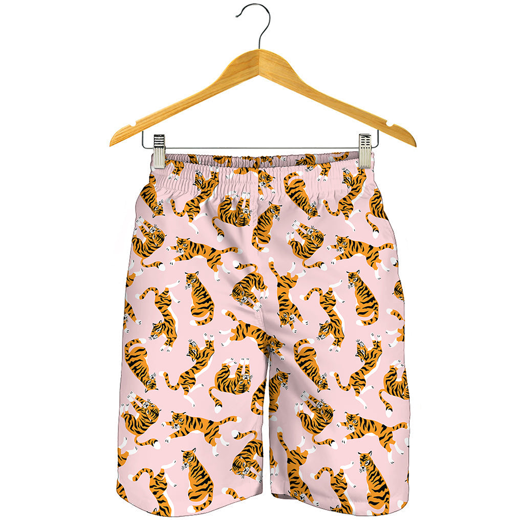 Cute Tiger Pattern Print Men's Shorts