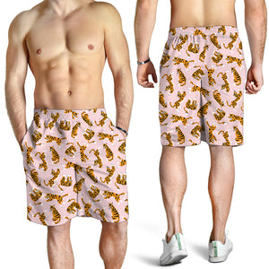 Cute Tiger Pattern Print Men's Shorts