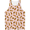 Cute Tiger Pattern Print Men's Tank Top