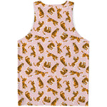 Cute Tiger Pattern Print Men's Tank Top