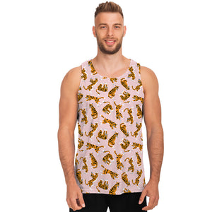 Cute Tiger Pattern Print Men's Tank Top