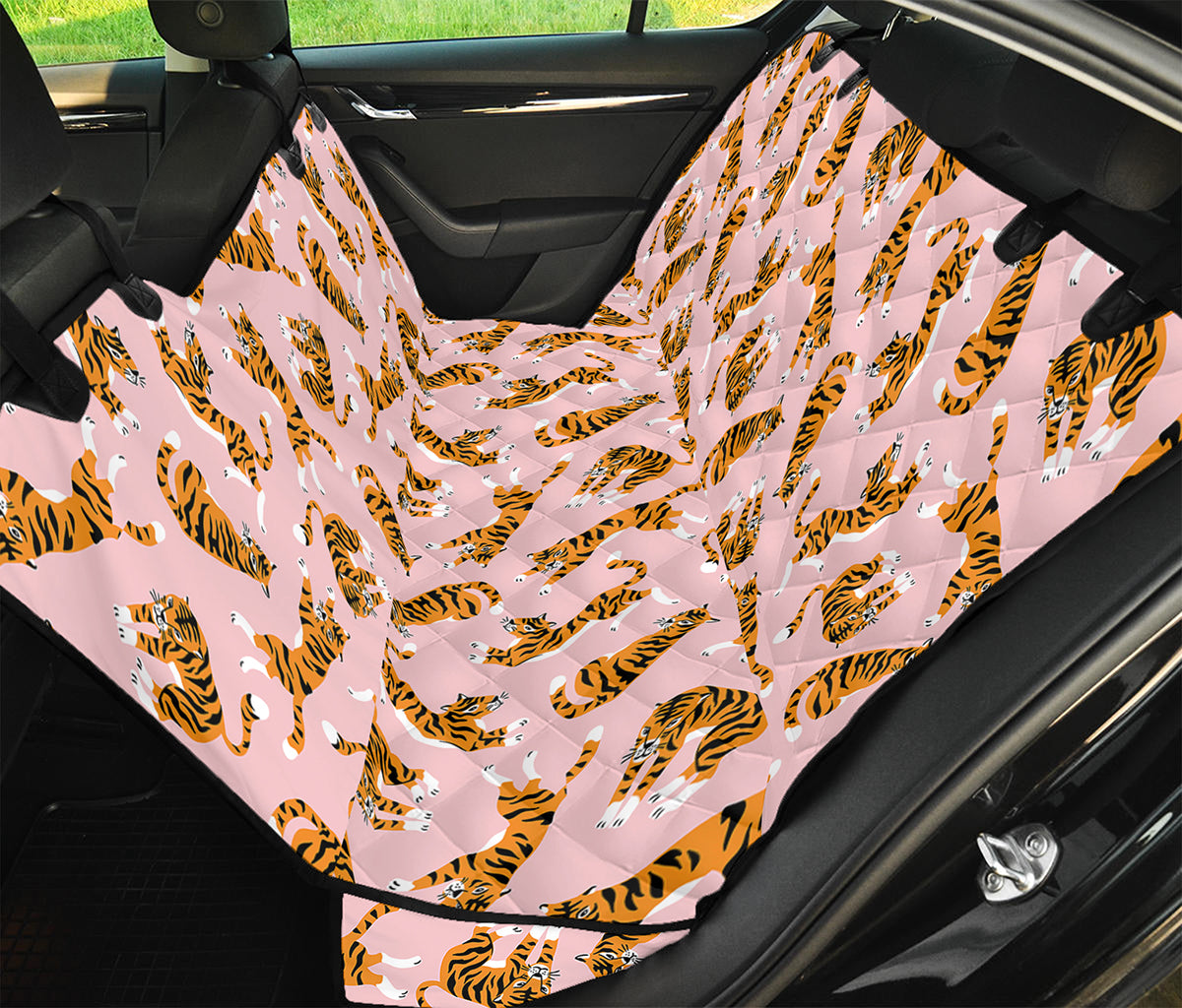 Cute Tiger Pattern Print Pet Car Back Seat Cover