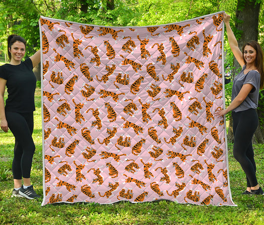 Cute Tiger Pattern Print Quilt