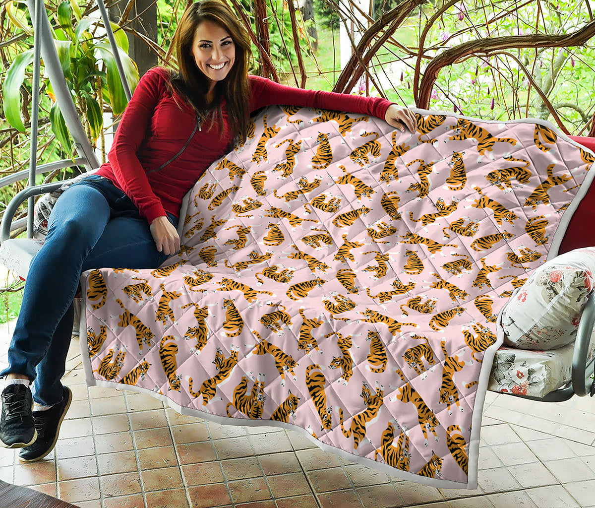 Cute Tiger Pattern Print Quilt