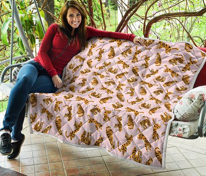 Cute Tiger Pattern Print Quilt