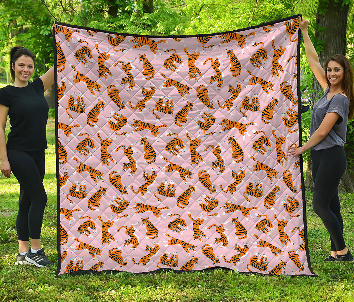 Cute Tiger Pattern Print Quilt