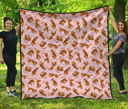 Cute Tiger Pattern Print Quilt